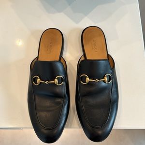 Gucci Black Leather Mules